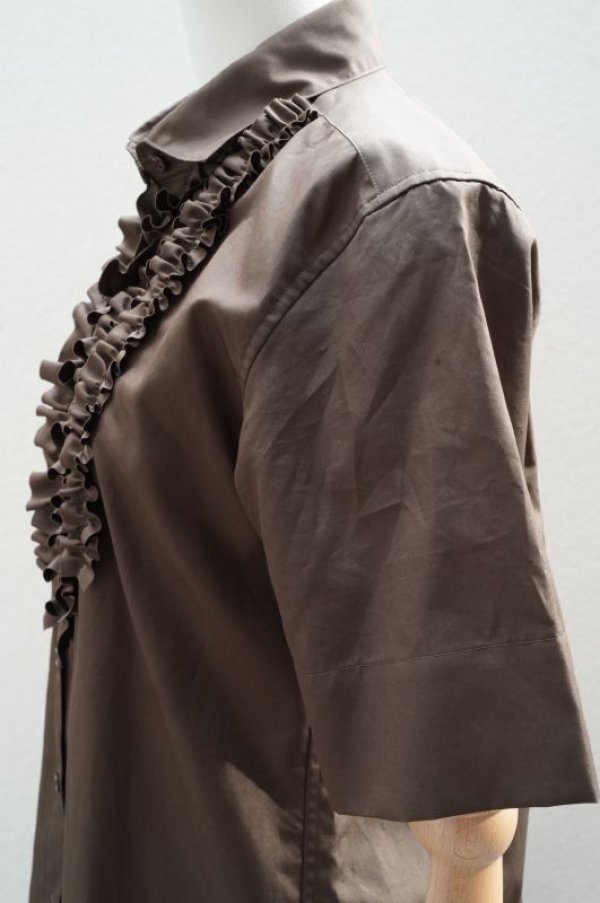 画像6: BOWTE　 FINX COTTON FRILL DRESS SHIRT　 col.BROWN