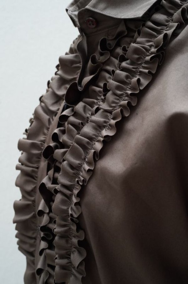 画像7: BOWTE　 FINX COTTON FRILL DRESS SHIRT　 col.BROWN