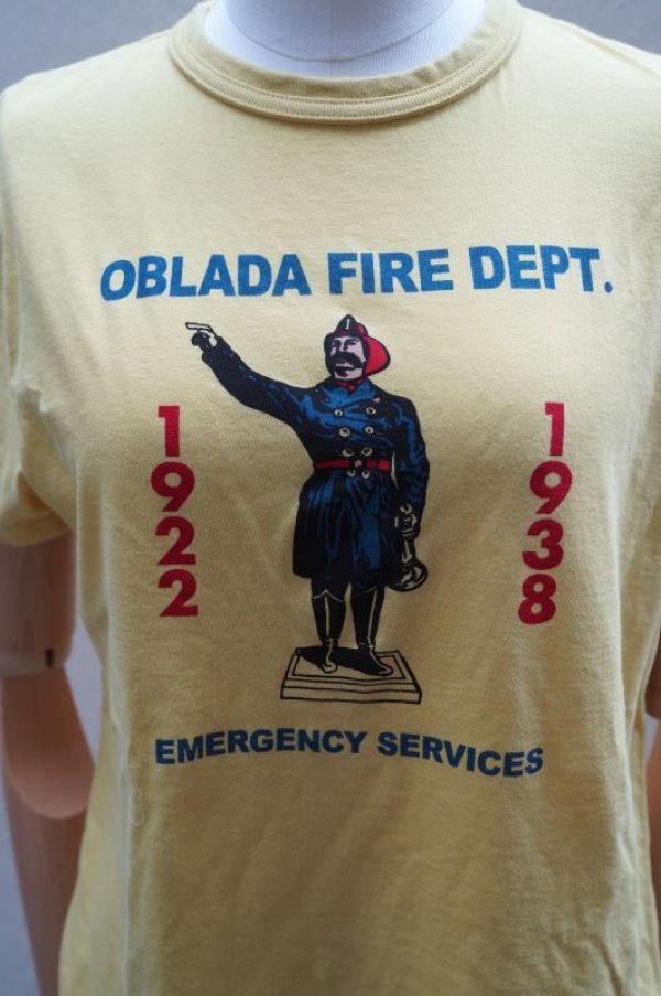 画像1: Oblada　 FIRE DEPT TEE　 col.YELLOW