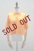 -50% AURALEE　 HARD TWIST COTTON GAUZE SHIRT POLO　 col. ORANGE