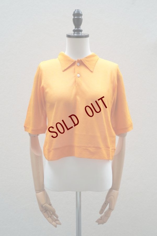 画像1: -50% AURALEE　 HARD TWIST COTTON GAUZE SHIRT POLO　 col. ORANGE
