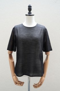 AURALEE WOOL RASCHEL MESH TURTLE NECK L/S TEE col.BLUE - rollot