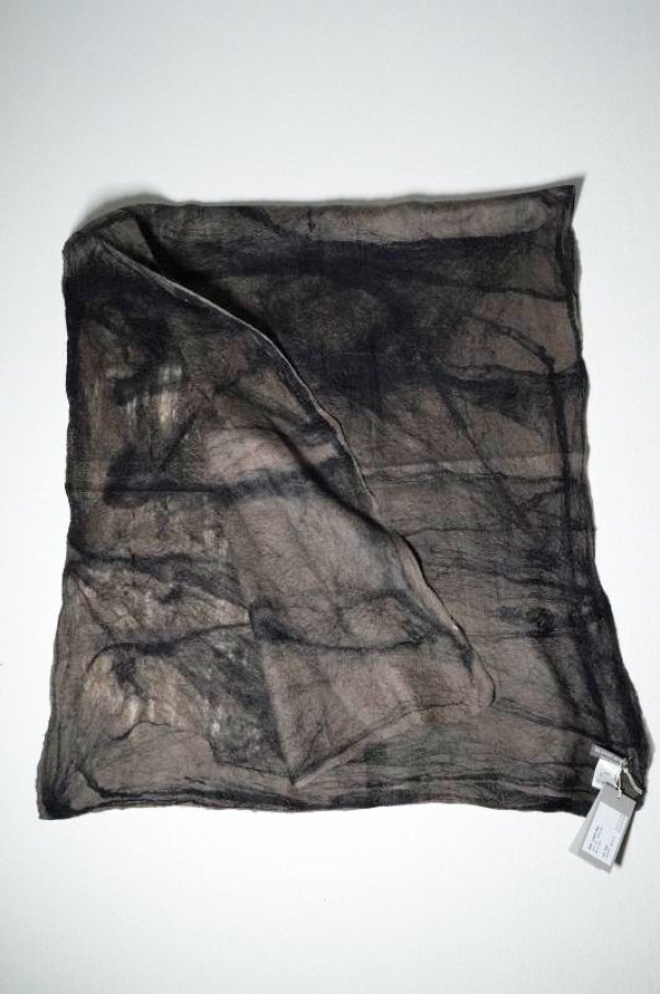 画像2: SILVANA MANETTI　 SILK WOOL STOLE　 col. CACAO/BLACK