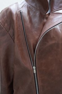 BOWTE　 LAMB LEATHER OVER RIDERS BLOUSON　 col.BROWN