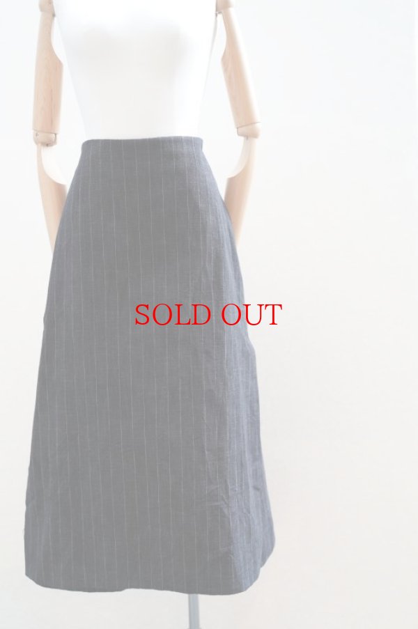 画像1: toogood　 THE PRINTER CULOTTE FELTED CRUMPLED PINSTRIPE SKIRT　 col.FLINT (1)