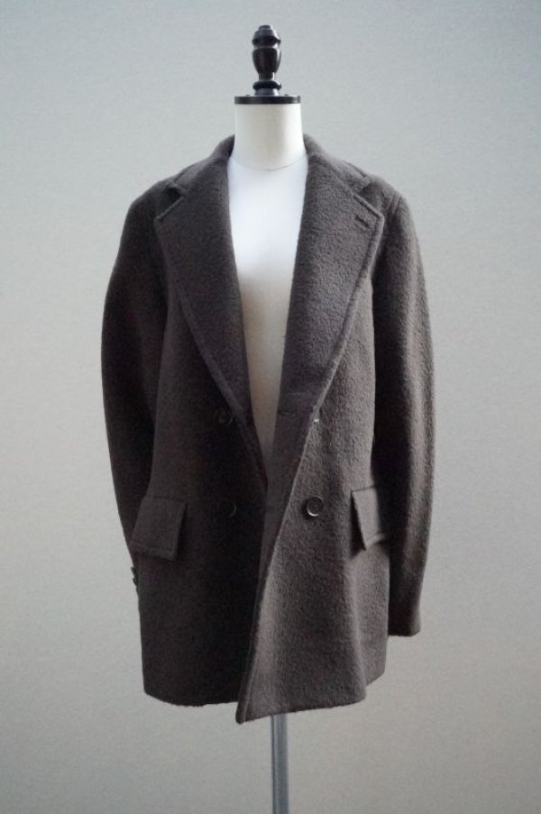 画像2:  AURALEE　 BRUSHED SURI ALPACA MOHAIR JAQUARD JACKET　 col.DARK BROWN