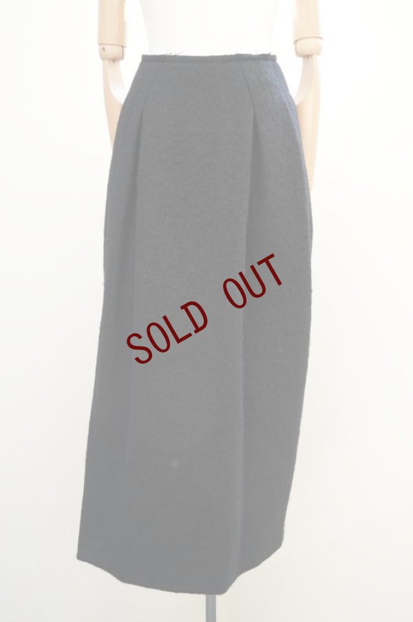 画像1:  AURALEE　 BRUSHED ALPACA WOOL MELTON SKIRT　 col.BLACK