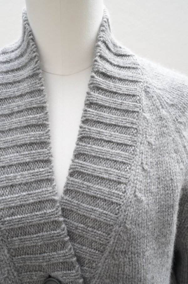 画像1: eleven 2nd   Yak Chunky V-neck Cardigan  col.Grey (1)