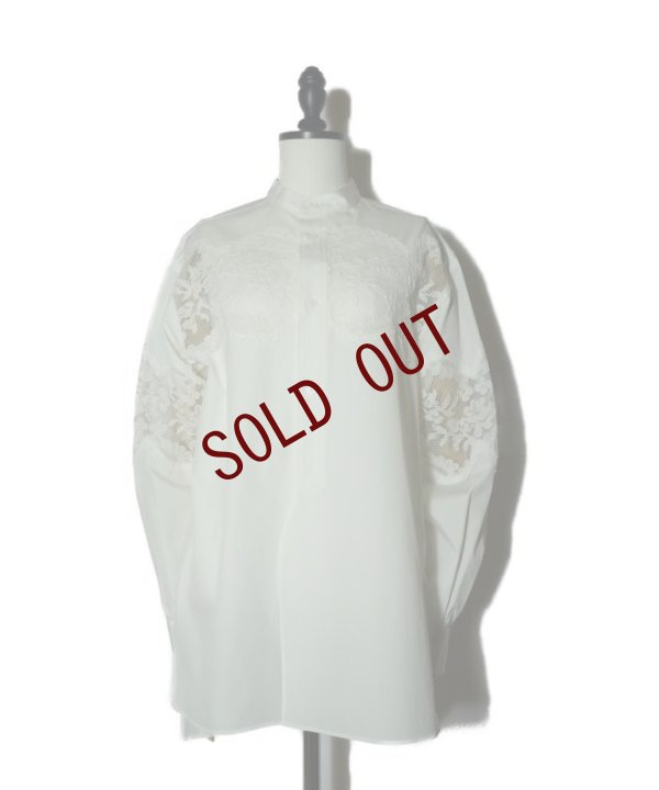 画像1: BOWTE　 LACE PANELED SHIRT　 col. WHITE