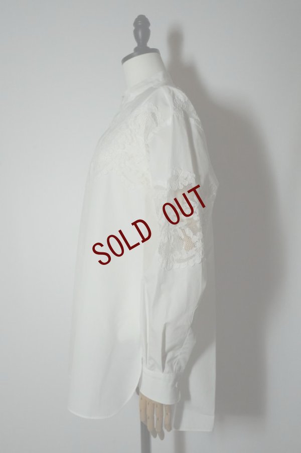 画像2: BOWTE　 LACE PANELED SHIRT　 col. WHITE