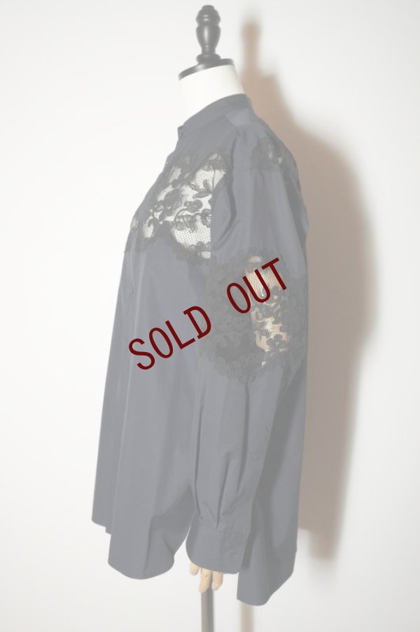 画像2: BOWTE　 LACE PANELED SHIRT　 col. BLACK