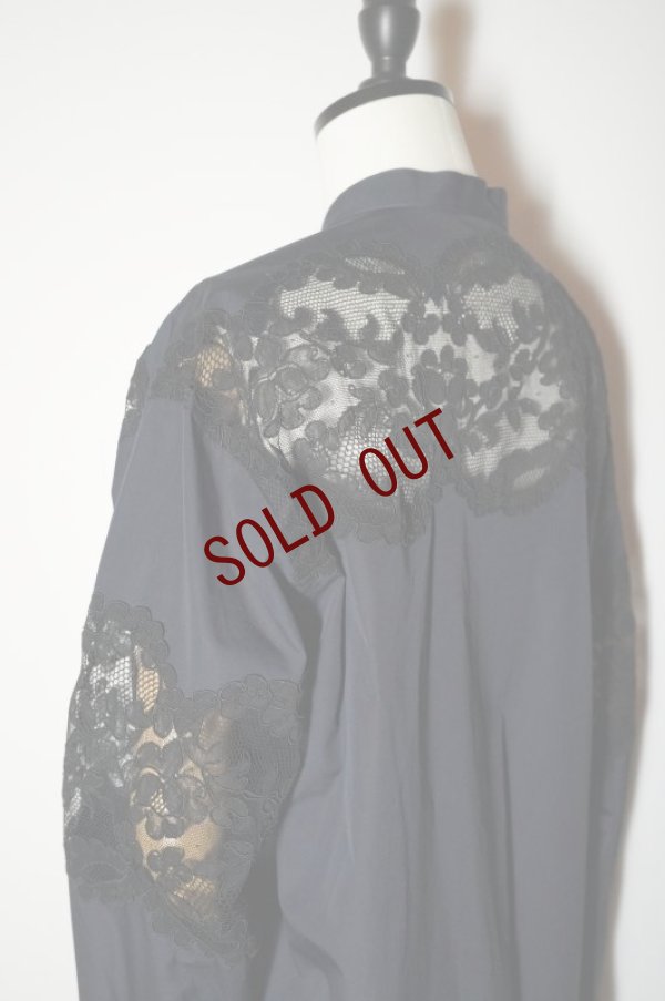 画像7: BOWTE　 LACE PANELED SHIRT　 col. BLACK