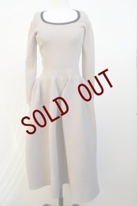 -50%  CFCL　 POTTERY GLITTER ROUNDNECK LONG SLEEVE DRESS　 col.BEIGE-BLACK
