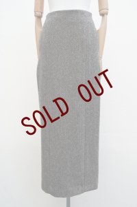  AURALEE　 LAMA SHETLAND WOOL TWEED SKIRT 　 col. KHAKI TWEED