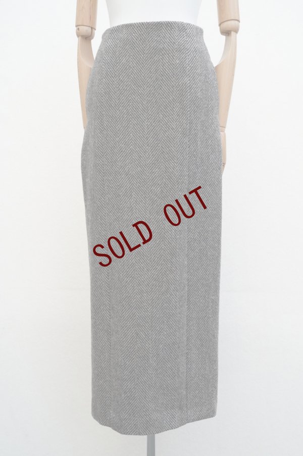 画像1:  AURALEE　 LAMA SHETLAND WOOL TWEED SKIRT 　 col. KHAKI TWEED