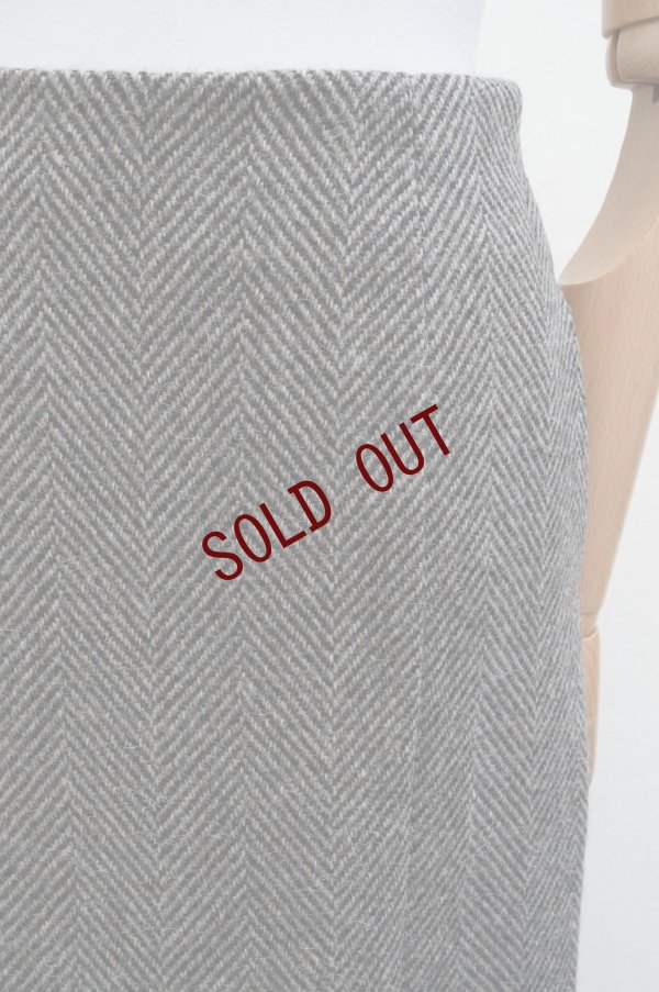 画像2:  AURALEE　 LAMA SHETLAND WOOL TWEED SKIRT 　 col. KHAKI TWEED