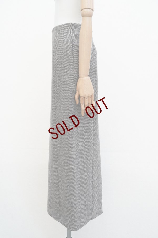 画像4:  AURALEE　 LAMA SHETLAND WOOL TWEED SKIRT 　 col. KHAKI TWEED