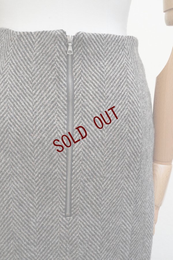 画像7:  AURALEE　 LAMA SHETLAND WOOL TWEED SKIRT 　 col. KHAKI TWEED