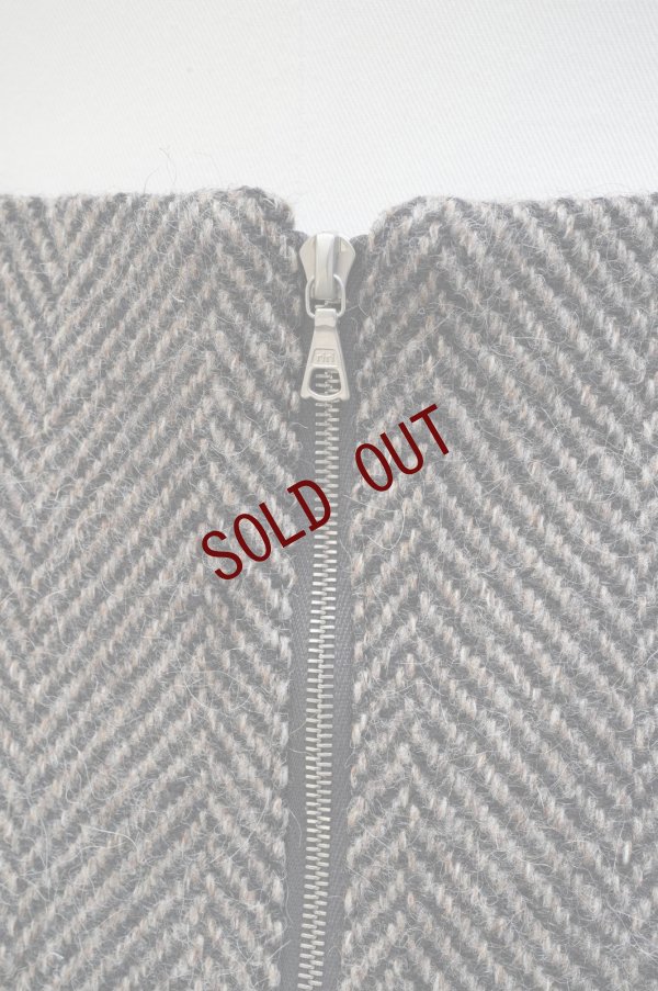 画像9:  AURALEE　 LAMA SHETLAND WOOL TWEED SKIRT 　 col. KHAKI TWEED