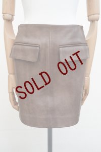 -50%  AURALEE　 HEAVY LAMB LEATHER MINI SKIRT 　 col. DARK BROWN