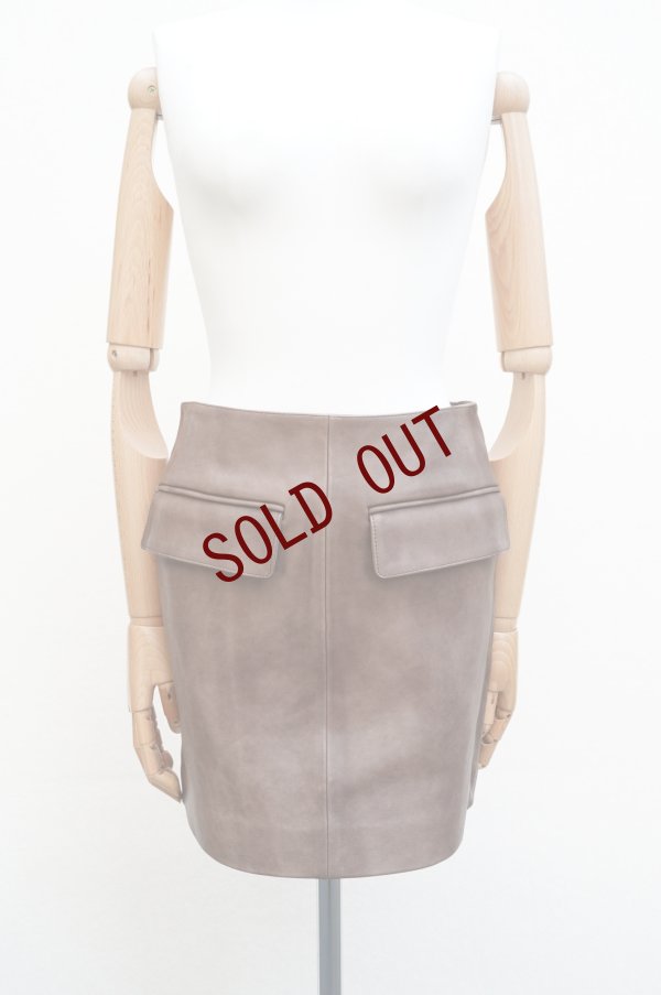 画像2: -50%  AURALEE　 HEAVY LAMB LEATHER MINI SKIRT 　 col. DARK BROWN
