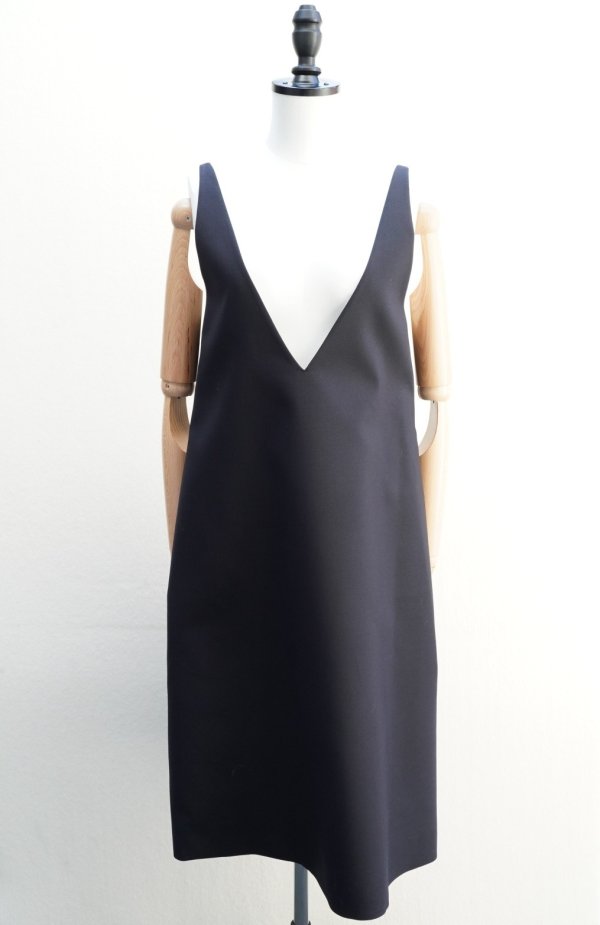 画像1: BOWTE　 WOSTED DOESKIN MIDDLE DRESS　 col.DARK NAVY