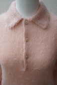 画像1:  AURALEE　<br />BRUSHED SUPER KID MOHAIR KNIT SHORT POLO 　<br />col. PINK BEIGE (1)