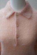  AURALEE　 BRUSHED SUPER KID MOHAIR KNIT SHORT POLO 　 col. PINK BEIGE