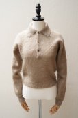 画像2:  AURALEE　<br />BRUSHED SUPER KID MOHAIR KNIT SHORT POLO 　<br />col. GRAY BEIGE (2)