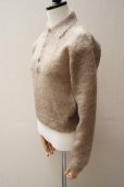 画像4:  AURALEE　 BRUSHED SUPER KID MOHAIR KNIT SHORT POLO 　 col. GRAY BEIGE