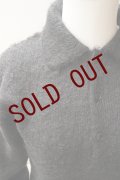 -50% AURALEE　 BRUSHED SUPER KID MOHAIR KNIT SHORT POLO 　 col. INK BLACK
