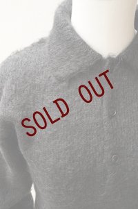-50% AURALEE　 BRUSHED SUPER KID MOHAIR KNIT SHORT POLO 　 col. INK BLACK