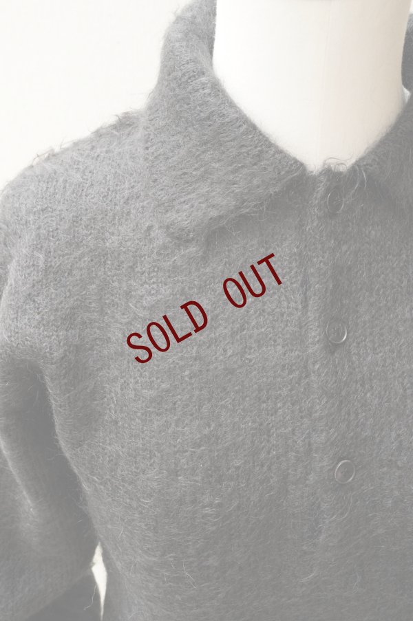 画像1: -50% AURALEE　 BRUSHED SUPER KID MOHAIR KNIT SHORT POLO 　 col. INK BLACK