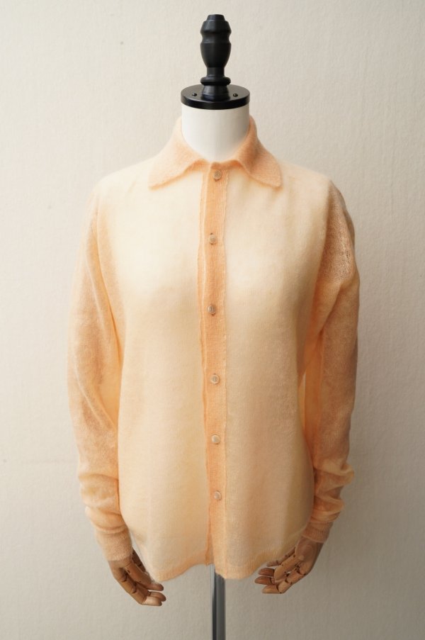 画像2: -50% AURALEE　 KID MOHAIR SHEER KNIT SHIRT CARDIGAN 　 col. LIGHT ORANGE