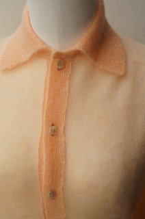 AURALEE HARD TWIST COTTON GAUZE SHIRT POLO col. ORANGE - rollot