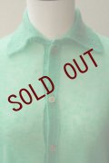  AURALEE　 KID MOHAIR SHEER KNIT SHIRT CARDIGAN 　 col. GREEN