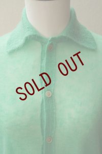  AURALEE　 KID MOHAIR SHEER KNIT SHIRT CARDIGAN 　 col. GREEN