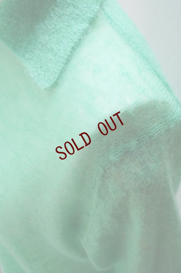 画像3:  AURALEE　 KID MOHAIR SHEER KNIT SHIRT CARDIGAN 　 col. GREEN