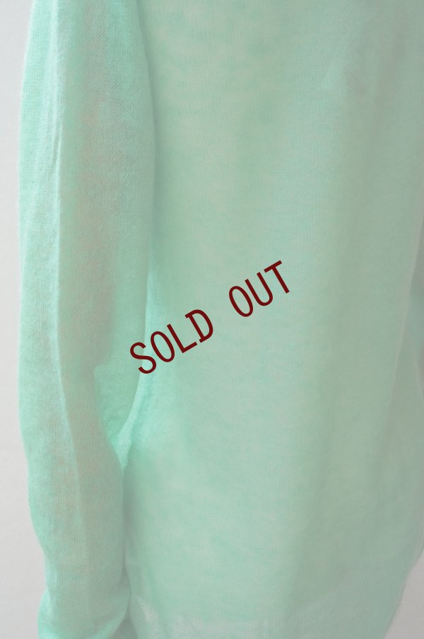 画像6:  AURALEE　 KID MOHAIR SHEER KNIT SHIRT CARDIGAN 　 col. GREEN