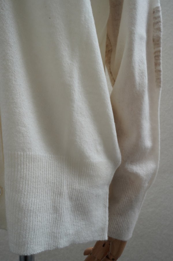 画像7: eleven 2nd　 Cashmere no.2　 Elbow Patch Cardigan　 col.White