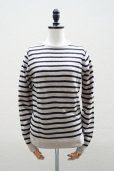 画像1: 再入荷　<br /> eleven 2nd  <br />Boat Neck Border <br />col.Oyster / Dk.Navy (1)