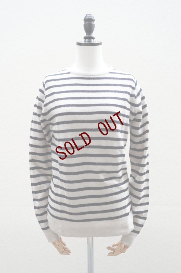 画像1: 再入荷　  eleven 2nd   Boat Neck Border  col.Oyster / Dk.Navy