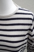 画像2: 再入荷　<br /> eleven 2nd  <br />Boat Neck Border <br />col.Oyster / Dk.Navy (2)