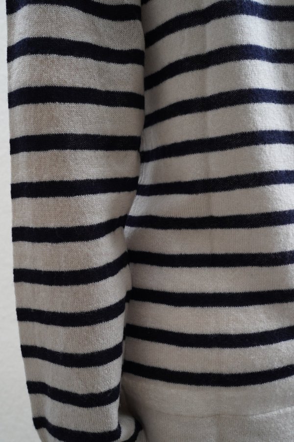 画像6: eleven 2nd　 Cashmere no.2　 Boat Neck Border　 col.Oyster / Dk.Navy