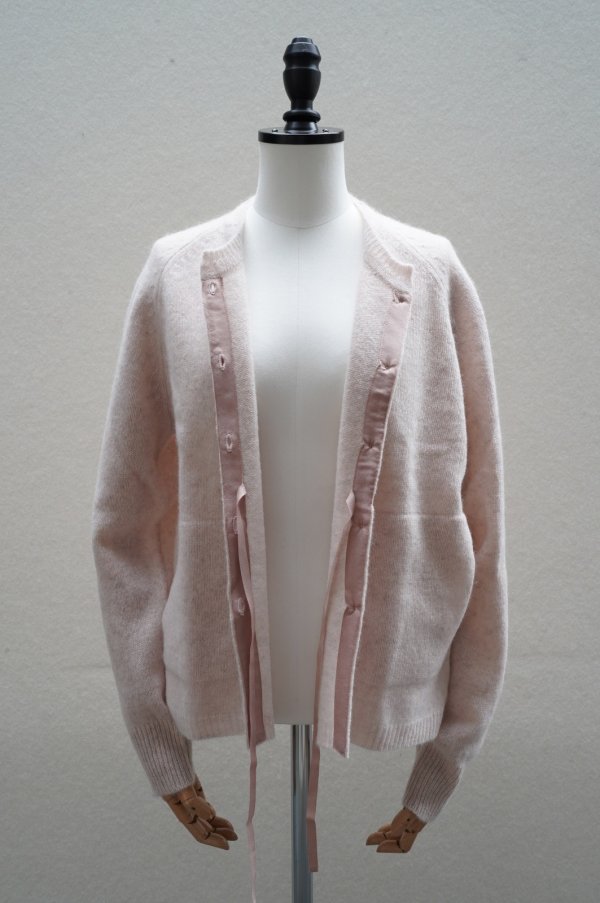 画像1: eleven 2nd   Cardigan with Ribbon  col.Pale Pink