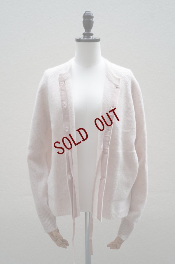 画像1: eleven 2nd   Cardigan with Ribbon  col.Pale Pink