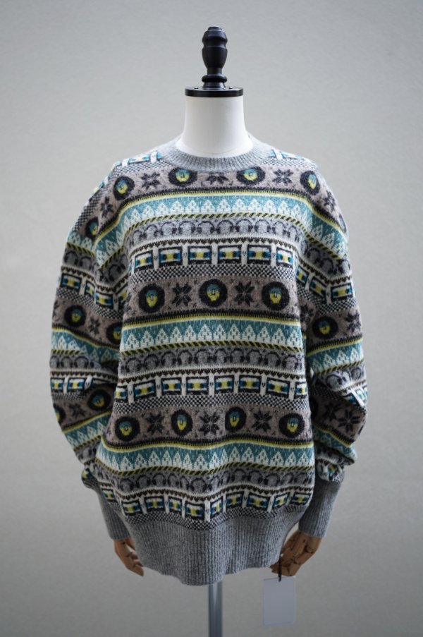 画像2: BOWTE　 FAIRISLE AND BRID ROCK' N' ROLL JACQUARD KNIT　 col.GREY