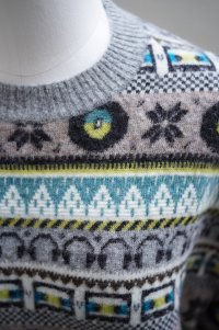 BOWTE　 FAIRISLE AND BRID ROCK' N' ROLL JACQUARD KNIT　 col.GREY