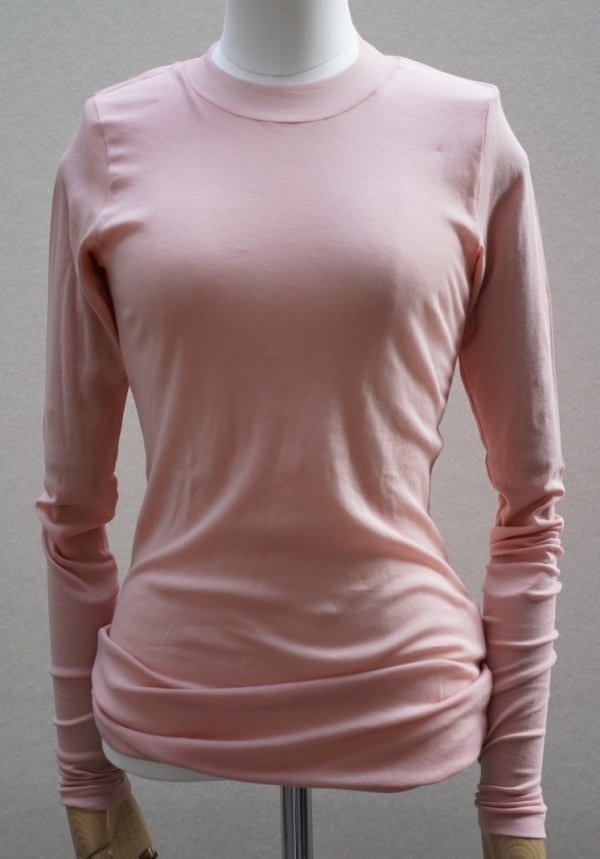 画像1:  AURALEE　  SUPER HIGH GAUGE SHEER RIB  L/S TEE 　 col. LIGHT PINK (1)