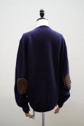 BLESS　 N°80 Pearlpad sweater　 col.Navy/Brown